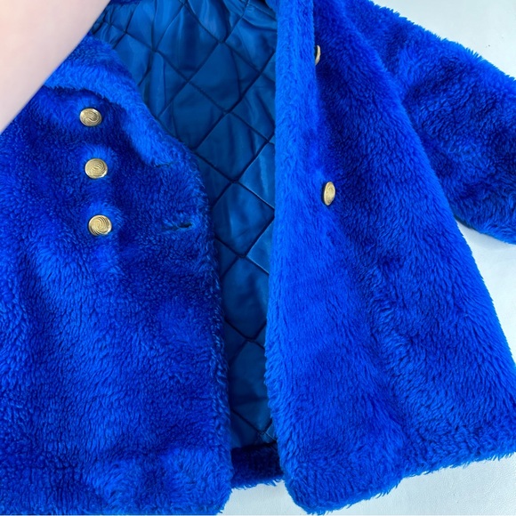 Vintage Sears Winter Faux Fur Coat Blue Child's Kid's Size 3 MISSING One Button - Picture 14 of 16